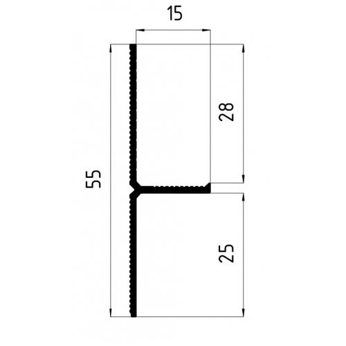 Shadow profile for panels and tiles 2. type, 1 metre Shadow profile for panels and tiles 2. type, 1 metre