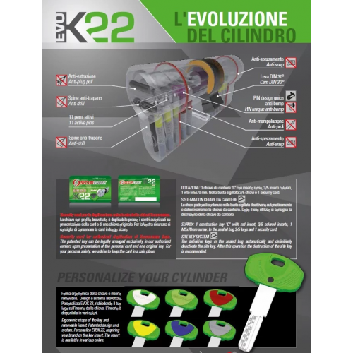 Eiroprofila cilindrs K22 Securemme Eiroprofila cilindrs K22 Securemme